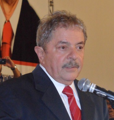 Oud-president Lula tijdens zijn toespraak